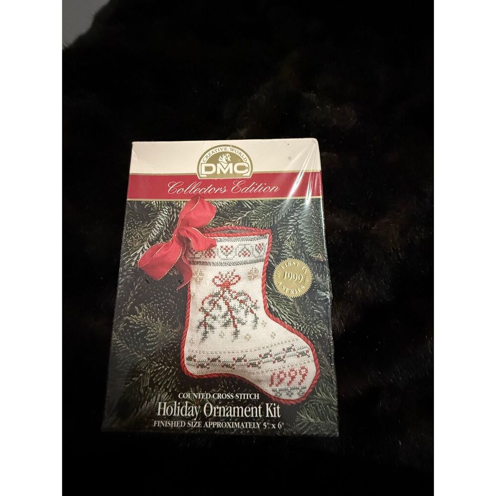 DMC Holiday Ornament Kit Cross Stitch 1999 Collectors Edition Christmas Stocking